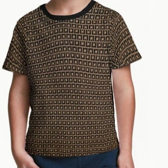 River Island Baby Boys Brown RI Logo Monogram Short Sleeve T-Shirt - Picture 2 of 2